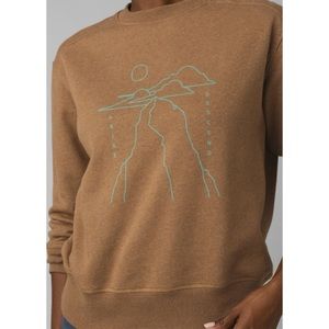 PrAna Graphic Crew Sweatshirt Mountain Ascend Descend